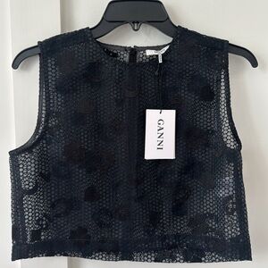 NWT Ganni Black Top Size XS